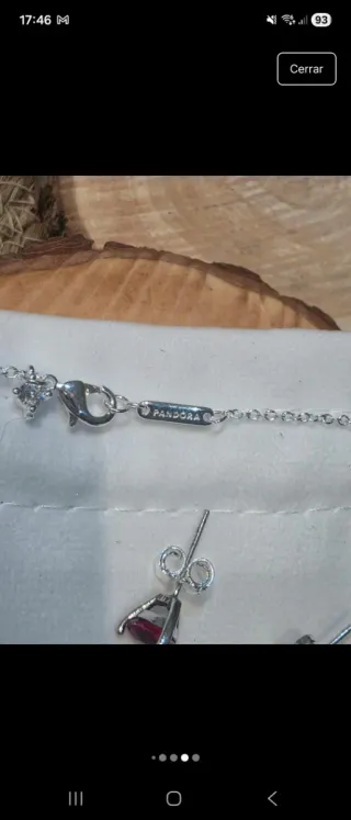 Collar Pandora Corazón Rojo y Blanco