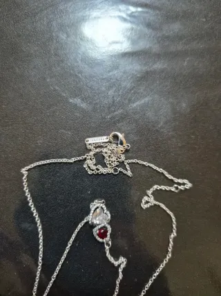 Collar Pandora Corazón Rojo y Blanco