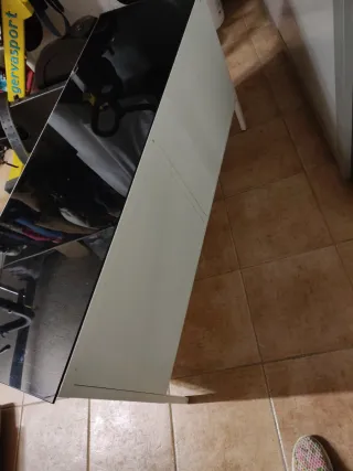 Mueble Ikea Metal Cristal Negro Blanco