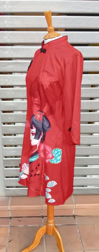 Vestido estilo kimono con dibujo japonés