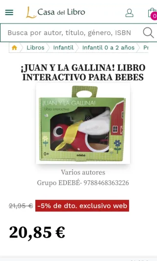 Libro de bebe Juan y la gallina