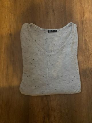 Jersey punto gris y negro