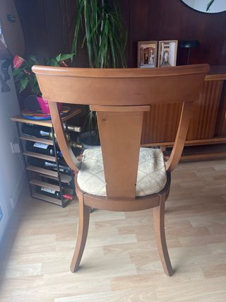 Juego 4 Sillas Madera Clásicas Tapizadas