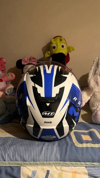 Casco MT Racing Azul y Blanco