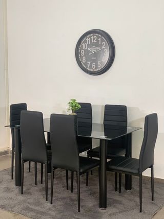 Comedor negro 6 sillas nuevo