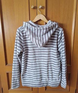 Batín Mujer Rayas Beige y Blanco