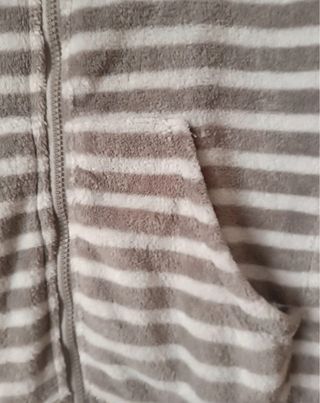 Batín Mujer Rayas Beige y Blanco