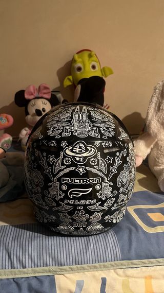 Casco Motocross Fulmer Negro Dibujos