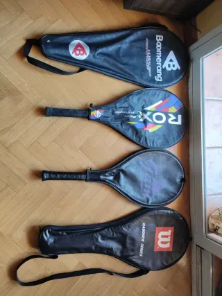Lote 4 Raquetas Tenis con Fundas