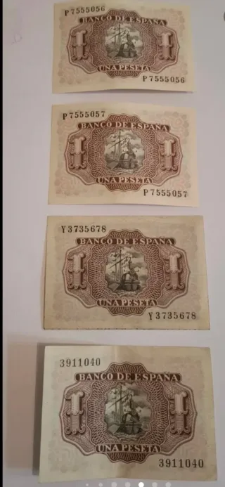 Lote para Toni 3 monedas y 4 billetes