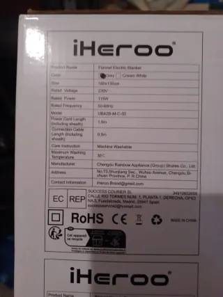 Manta Eléctrica Calentadora Flannel