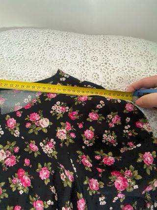 Vestido vintage flores negro y rosa