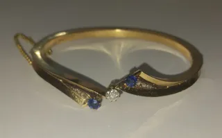 Pulsera oro con diamantes y zafiros