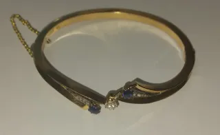 Pulsera oro con diamantes y zafiros