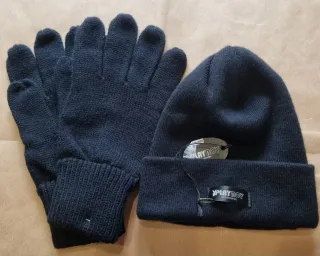 Cappello e guanti Playboy neri uomo