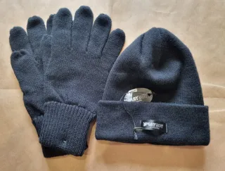 Cappello e guanti Playboy neri uomo