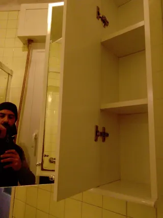 Mueble de baño cristal y madera