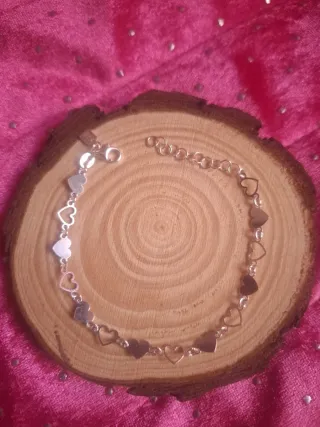 Pulsera Corazones Plata