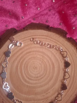 Pulsera Corazones Plata