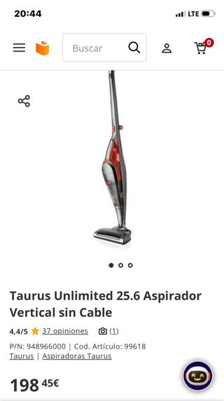 Aspiradora Taurus Unlimited 25.6 Lithium