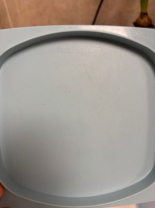 Quesera Tupperware Transparente y Azul