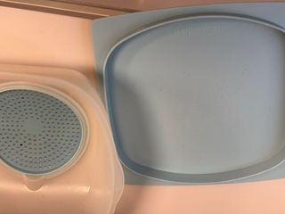 Quesera Tupperware Transparente y Azul
