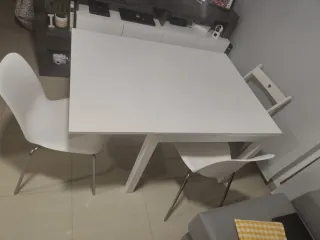 Mesa comedor extensible blanca