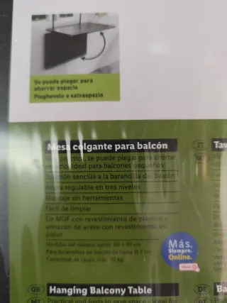 Mesa Colgante Balcón Livarno Home