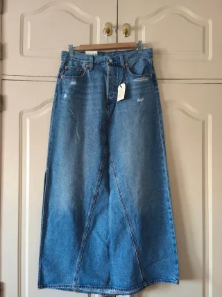 Falda larga Levi's Premium azul