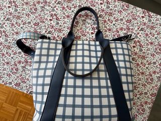 Bolso Parfois cuadros azul y blanco