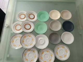 Set 18 piattini da caffè spaiati