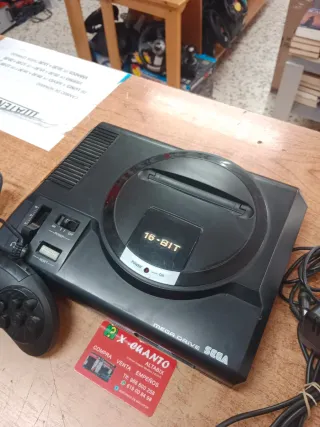 CONSOLA SEGA MEGA DRIVE 16-BIT MANDO Y CABLES