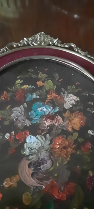 Antico quadro ovale ad olio