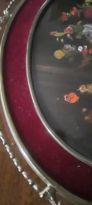 Antico quadro ovale ad olio