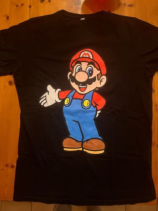 2 Camisetas Mario Bros Hombre Negra