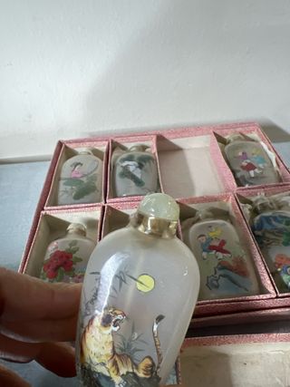 8 Bottiglie Profumo Cinesi Antiche snuff bottle