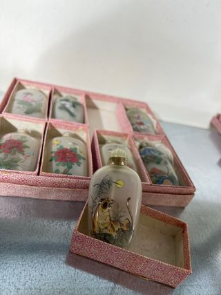 8 Bottiglie Profumo Cinesi Antiche snuff bottle