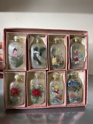 8 Bottiglie Profumo Cinesi Antiche snuff bottle