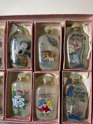 8 Bottiglie Profumo Cinesi Antiche snuff bottle