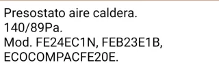 Presostato Aire Caldera Fagor
