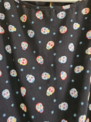 Vestido negro calaveras multicolor