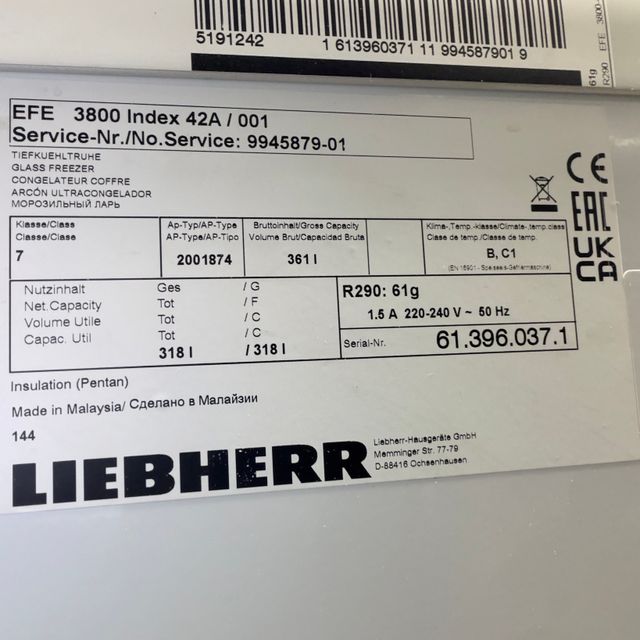 Arcón Refrigerador Liebherr Nuevo