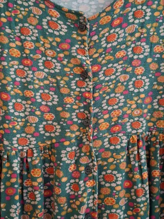 Vestido flores verde Talla 42