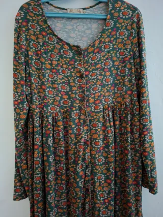 Vestido flores verde Talla 42