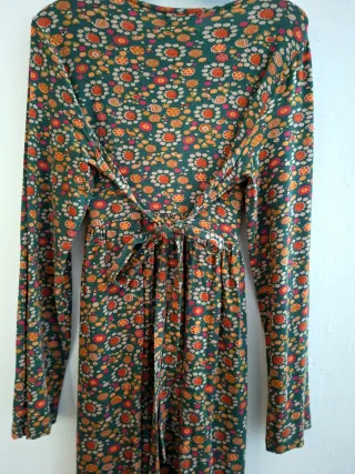 Vestido flores verde Talla 42