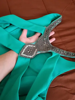 Vestido de fiesta verde azulada (turquesa)