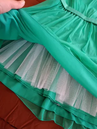 Vestido de fiesta verde azulada (turquesa)