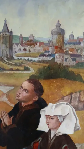 Pintura al óleo religiosa La Crucifixión Apro 1820