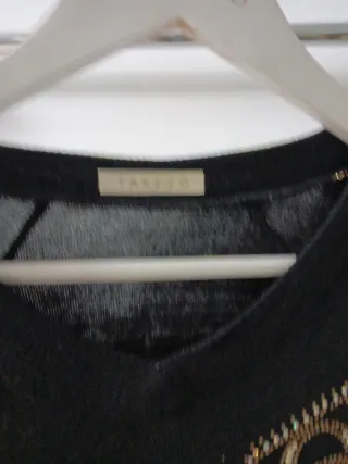 Blusa Negra Taques Pedrería Talla M