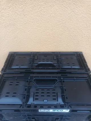 Cajas Plástico Apilables Plegables Negras